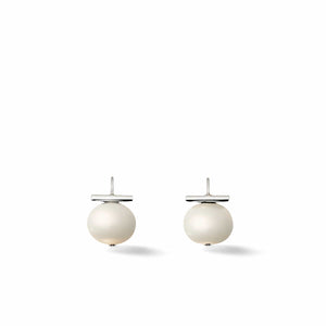 CC & Co by Catherine Canino White & Silver Petite Sweet Pebble Pearl Earrings