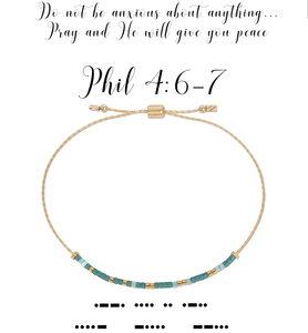 Dot & Dash Phil 4:6-7 Bracelet