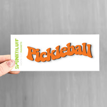 Load image into Gallery viewer, Spunky Fluff Orange Pickleball Tiny Word Magnet, Retro Wave Pickleball Lovers Magnet
