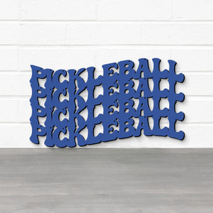 Spunky Fluff Proudly handmade in South Dakota, USA Small / Cobalt Blue Pickleball Wavy Retro Groovy Wall Art