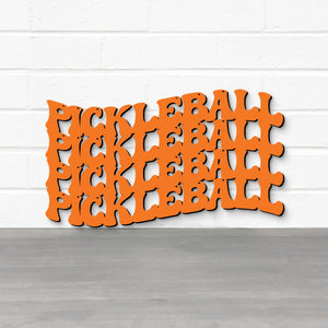 Spunky Fluff Proudly handmade in South Dakota, USA Small / Orange Pickleball Wavy Retro Groovy Wall Art