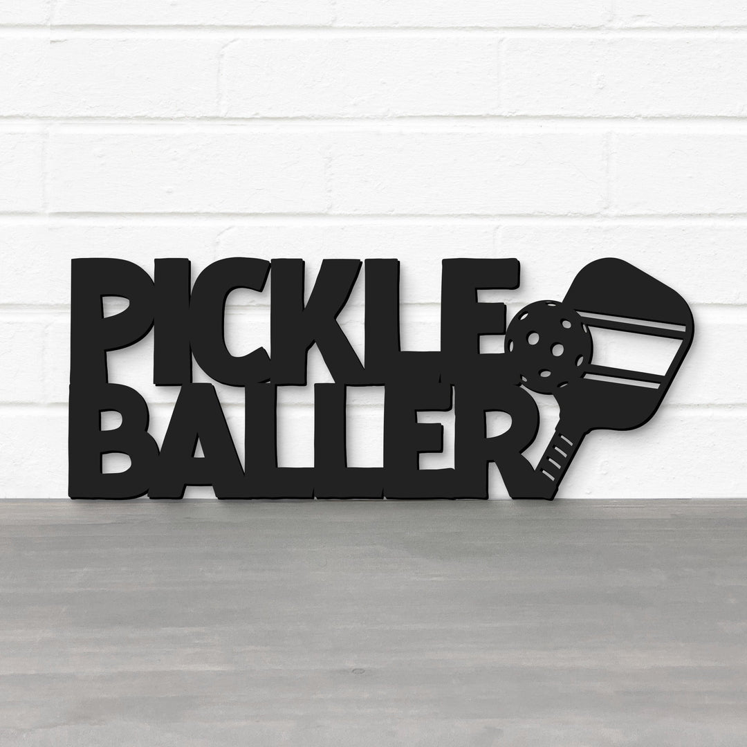 Spunky Fluff Proudly handmade in South Dakota, USA Small / Black Pickleballer Pickleball Wall Art