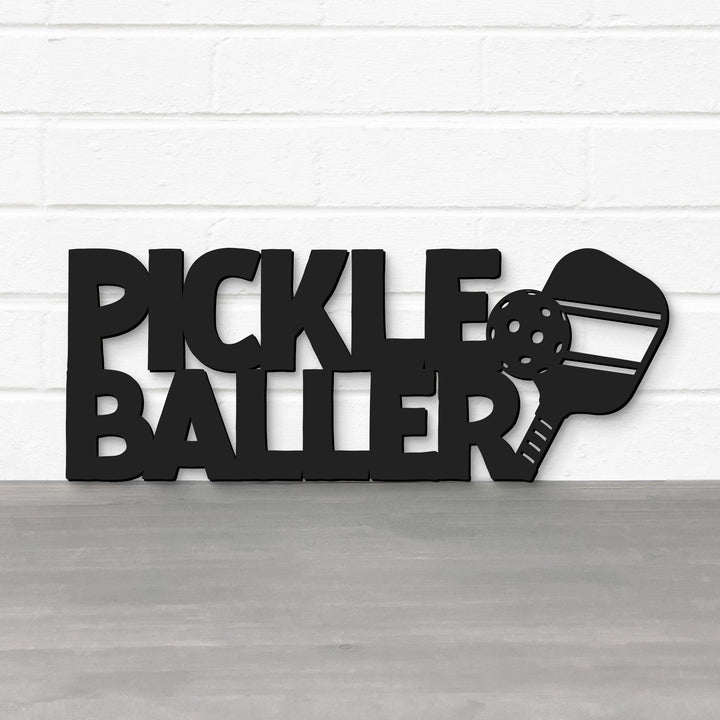 Spunky Fluff Proudly handmade in South Dakota, USA Small / Black Pickleballer Pickleball Wall Art
