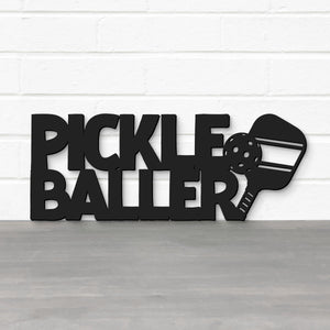 Spunky Fluff Proudly handmade in South Dakota, USA Small / Black Pickleballer Pickleball Wall Art