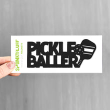 Load image into Gallery viewer, Spunky Fluff Black Pickleballer Stacked Tiny Word Magnet, Funny Pickleball Magnet
