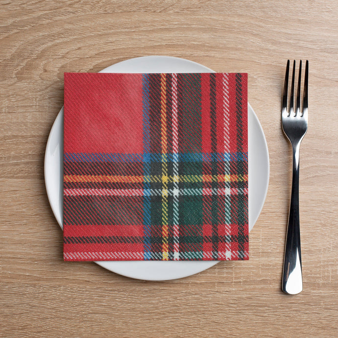 PaperProducts Design Drinkware Plaid Check Lunch Napkin