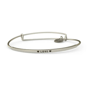 &Livy Jewelry - Bracelets Heart with Love Heart / Rhodium Silver Finish Posy Bracelet