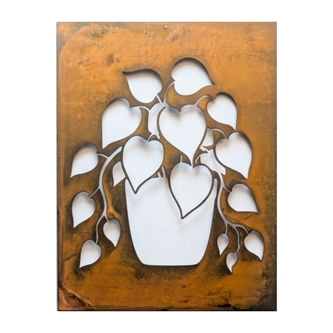 Prairie Dance Proudly Handmade in South Dakota, USA Pothos Plant Wall Art, Metal Wall Decor