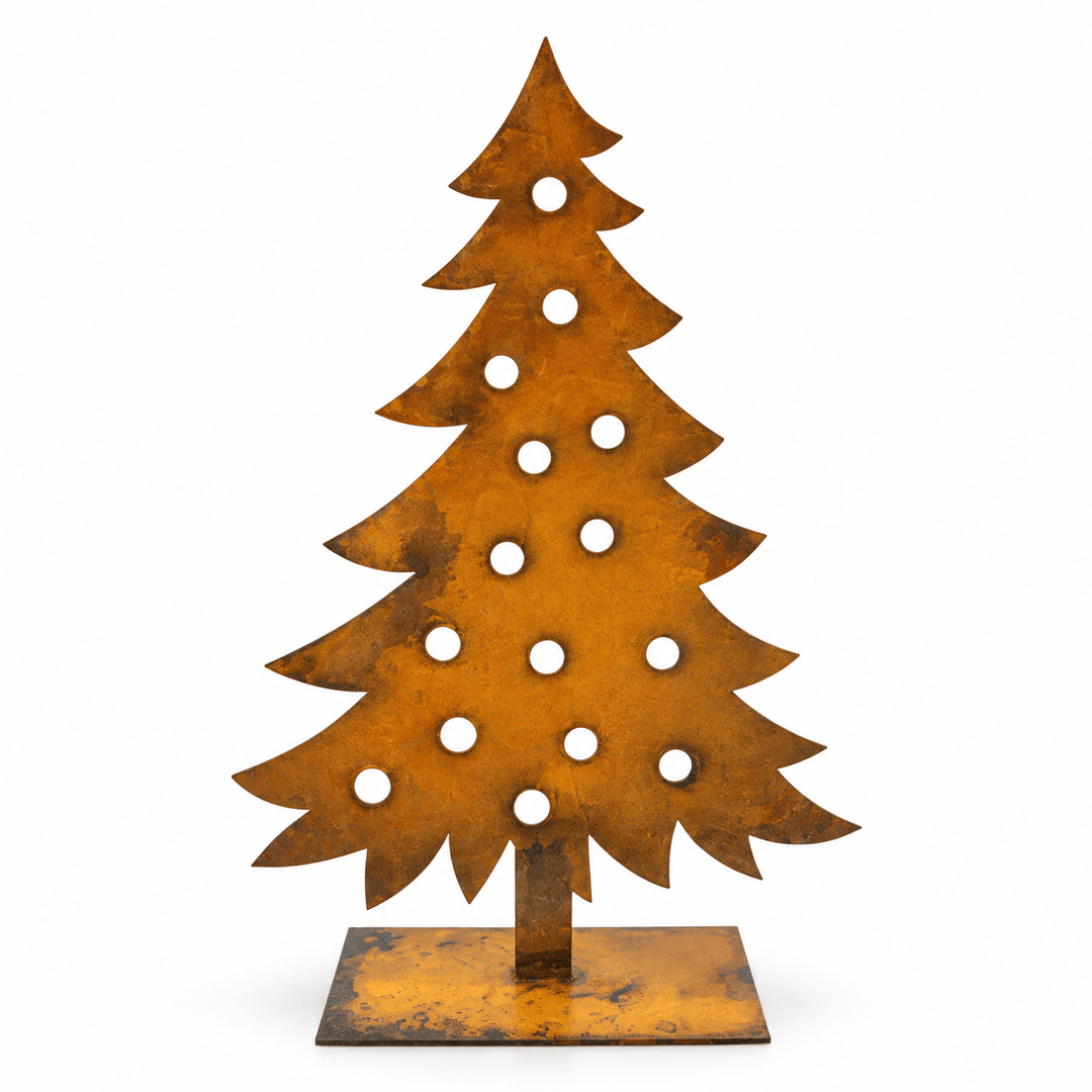 Prairie Dance Christmas Decor Prairie Dance 14" Metal Christmas Cutout Tree – Round Cutouts