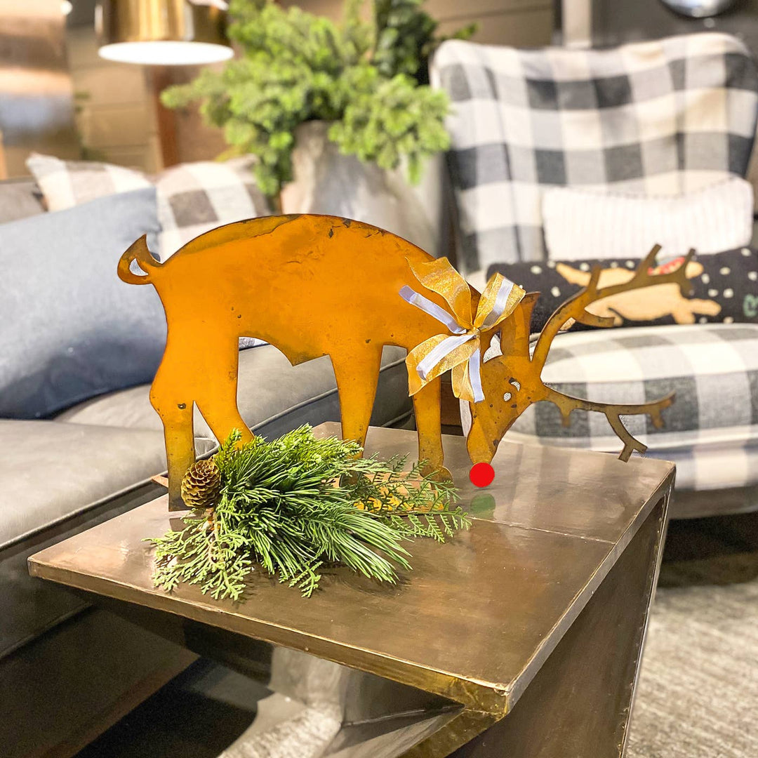 Prairie Dance Christmas Decor Prairie Dance Blitzen Tabletop Reindeer – 14" Metal Christmas Decor