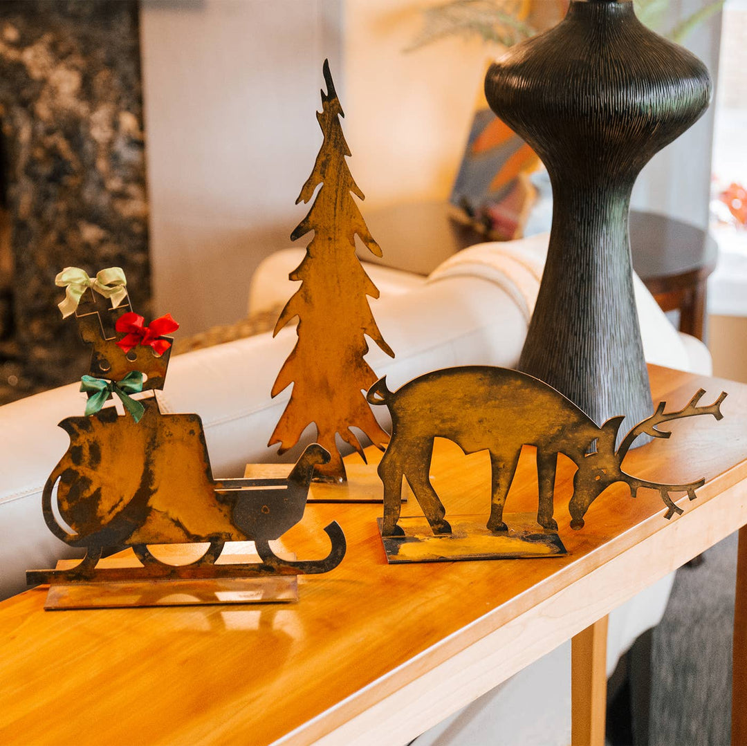 Prairie Dance Christmas Decor Prairie Dance Blitzen Tabletop Reindeer – 14" Metal Christmas Decor