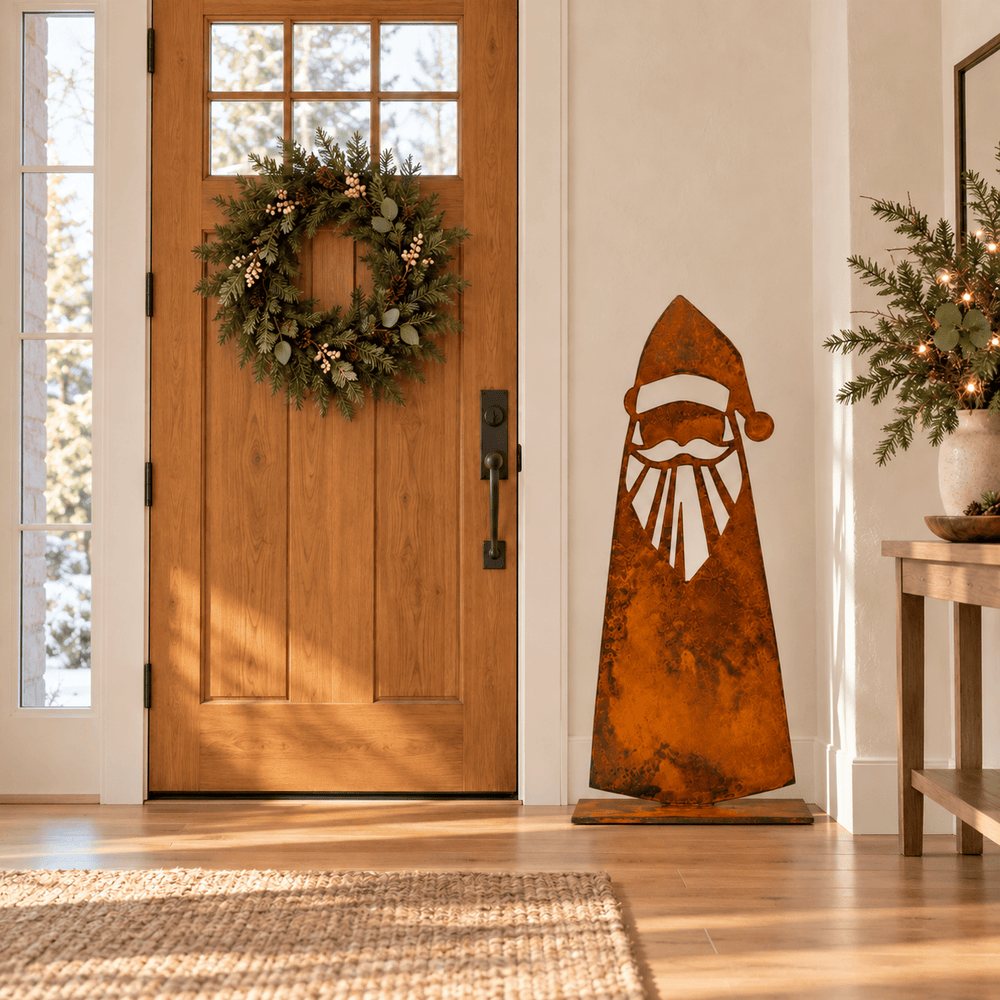 Prairie Dance Christmas Decor Prairie Dance Papa Santa – 44" Large Metal Christmas Decor