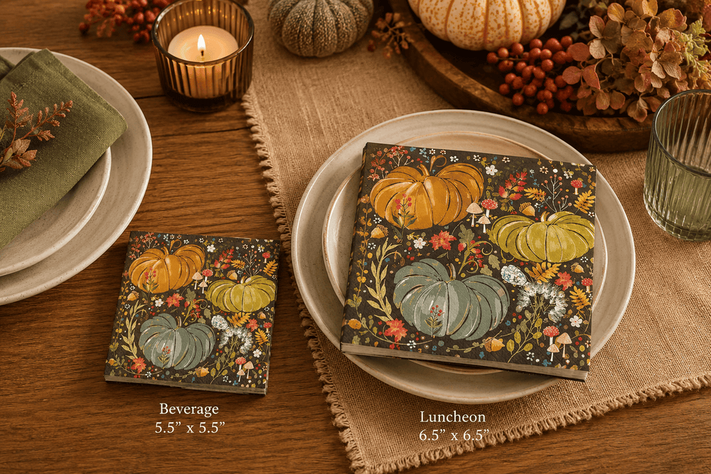 PaperProducts Deseign Home Decor - Linens Pumpkin Aurelia Napkin – Beverage & Lunch Sizes