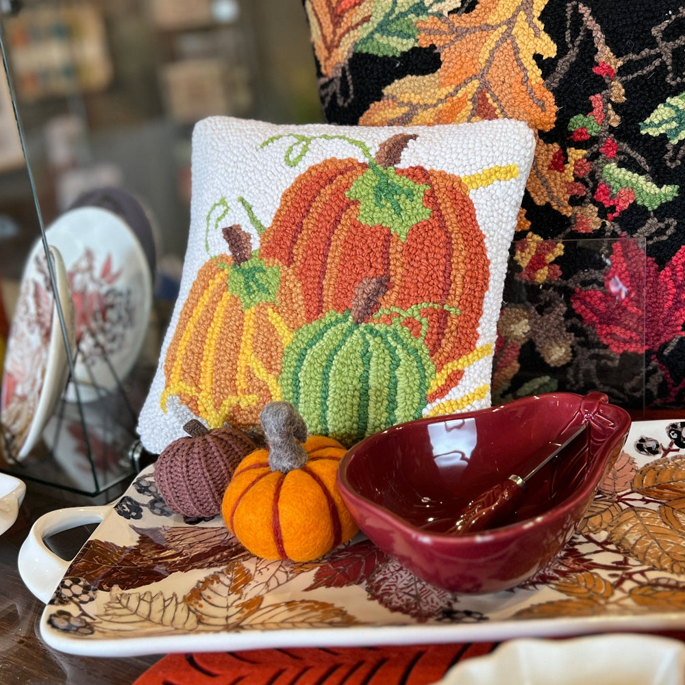 Peking Handicraft Home Accents Pumpkin Batch Hook Pillow