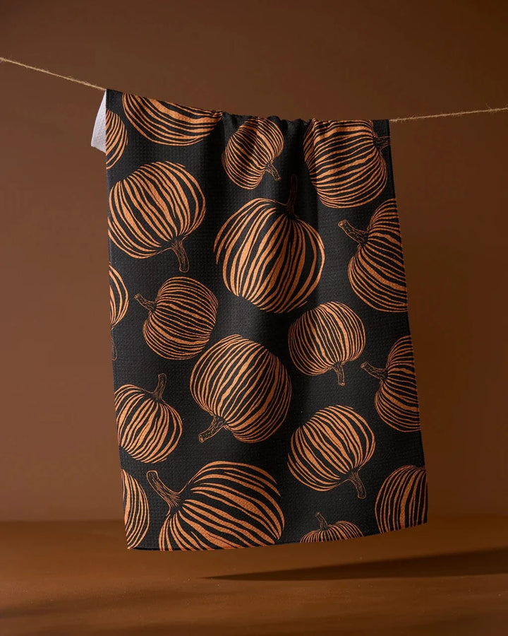 Geometry Home Decor - Linens - Geometry Kitchen Pumpkin Noir Tea Towel