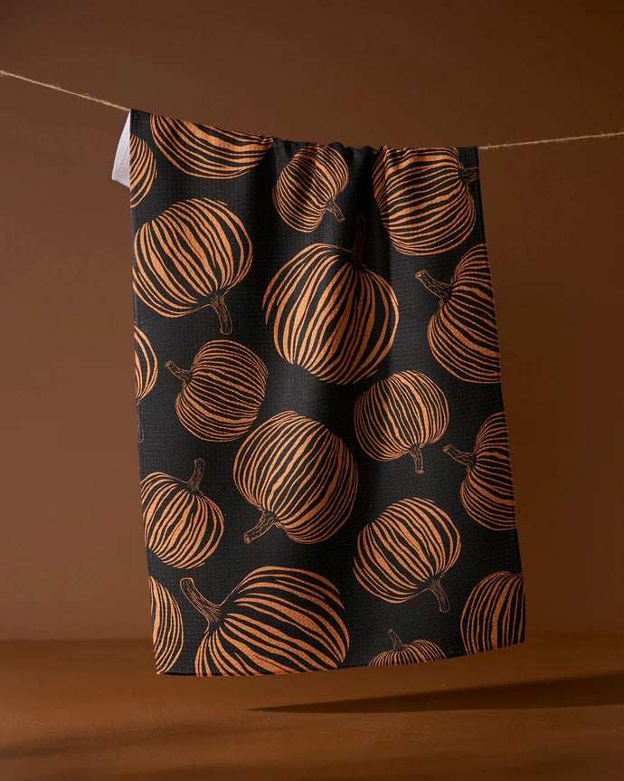 Geometry Home Decor - Linens - Geometry Kitchen Pumpkin Noir Tea Towel