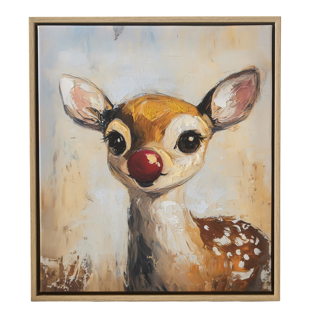 Raz Imports Inc Christmas Wall Art Red Nose Wonder Reindeer Wall Art – 15.5″
