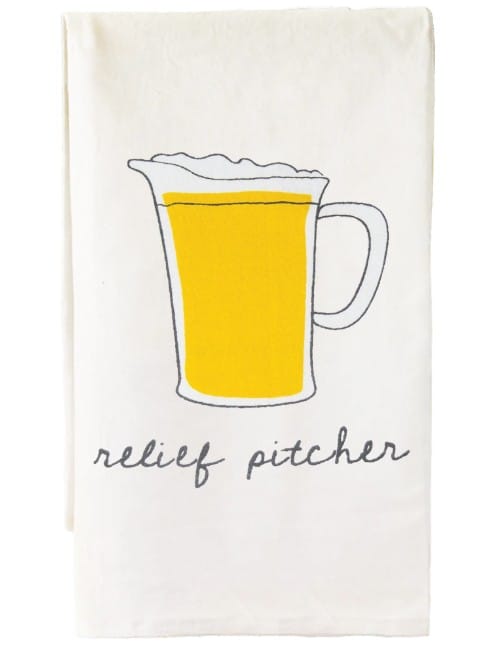 Cork Pops Kitchen Towels "Relief Pitcher" Bar Towel | Cork Pops