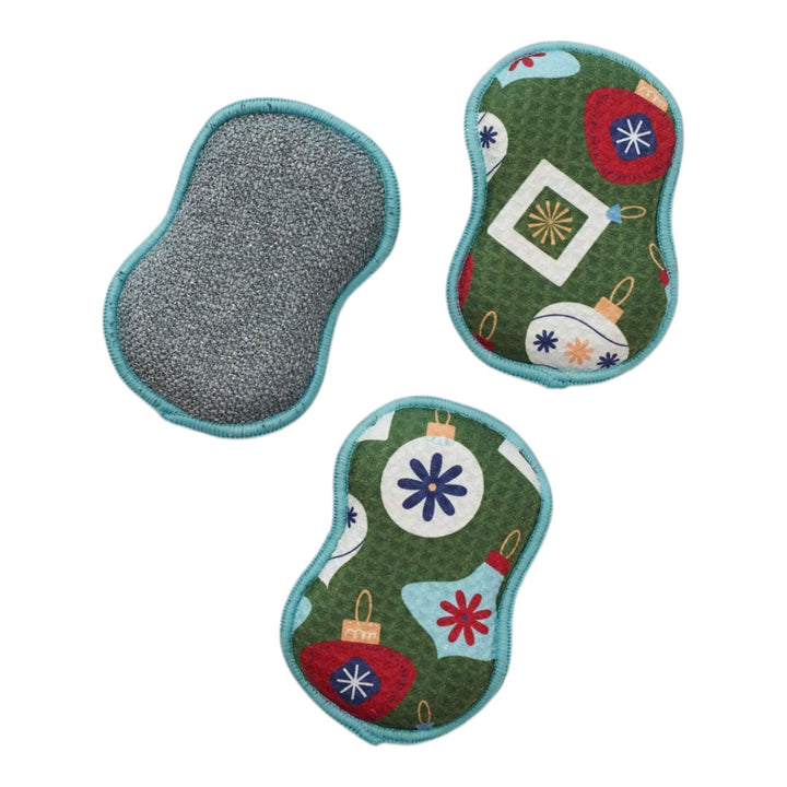 Once Again Home Reusable Scrubber Sponges Reusable Scrubber Sponges – Retro Ornaments – Set of 3