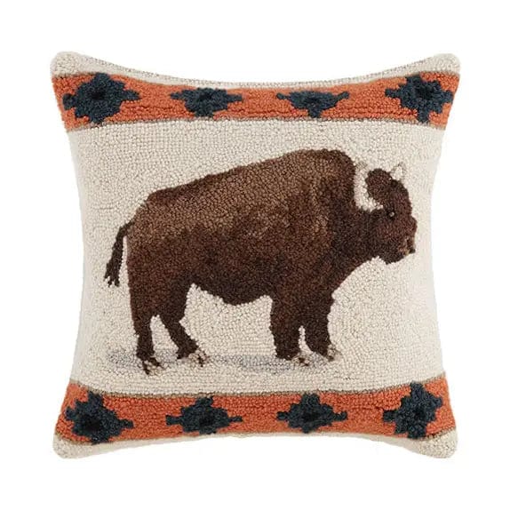 Sticks and Steel Home Decor - Home Accent Roaming Buffalo Hook Pillow