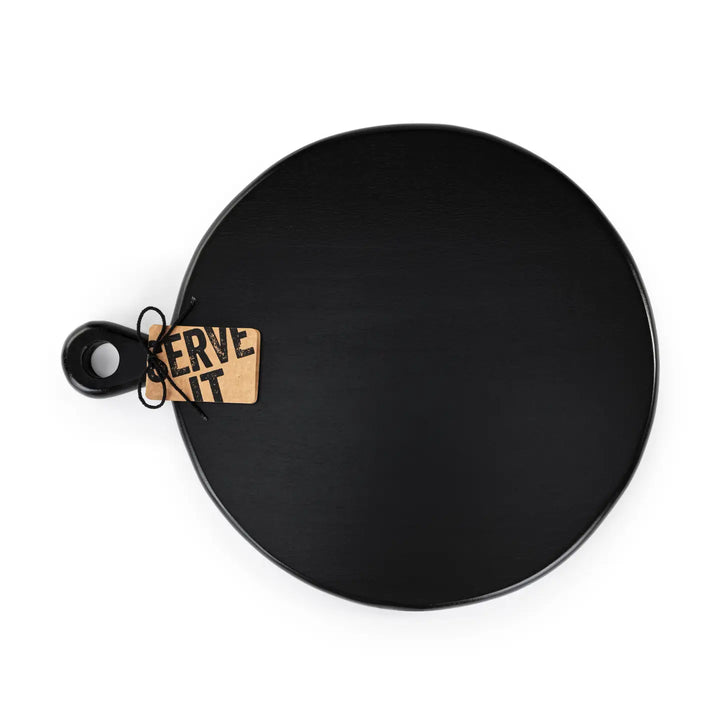 Demdaco Home Decor - Kitchen Gourmet Entertaining - Serveware Functional Round Ebony Wood Serving Board