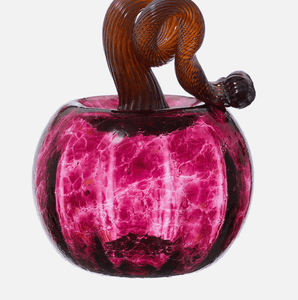 Kitras 3" / Cranberry Round Glass Pumpkins