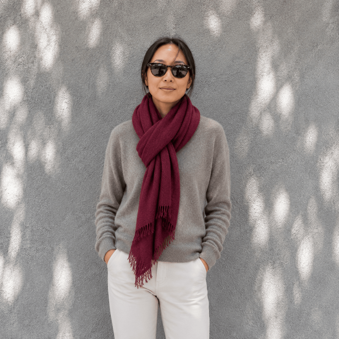 Rubyzaar RTW - Accessories Rubyzaar Boho Shawl - Oxblood