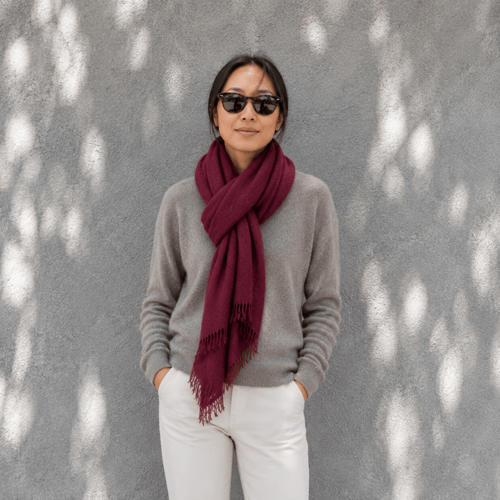 Rubyzaar RTW - Accessories Rubyzaar Boho Shawl - Oxblood