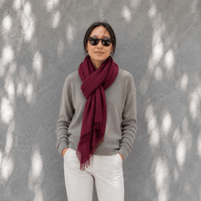 Load image into Gallery viewer, Rubyzaar RTW - Accessories Rubyzaar Boho Shawl - Oxblood
