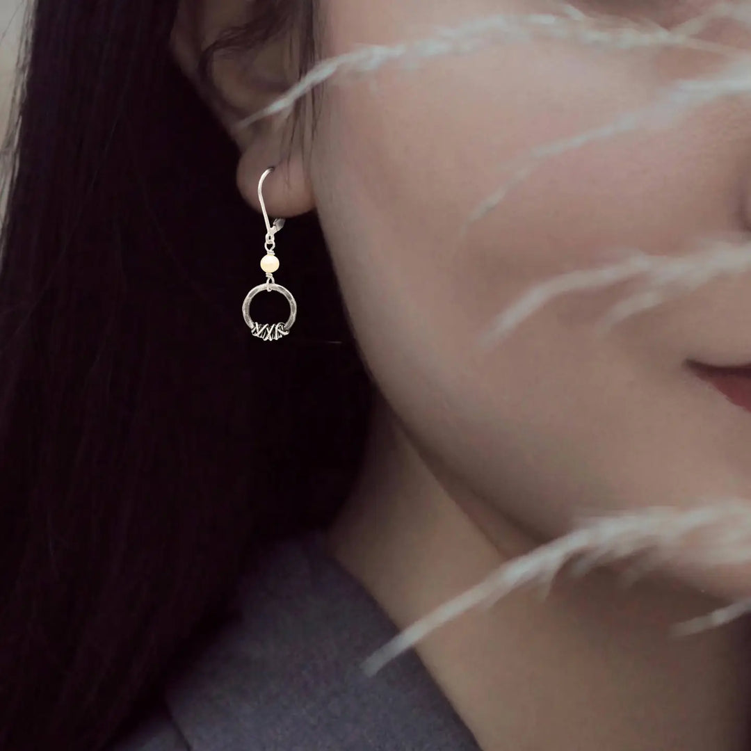 j and i jewelry Jewelry - Earrings Rustic Pearl Halo Earring
