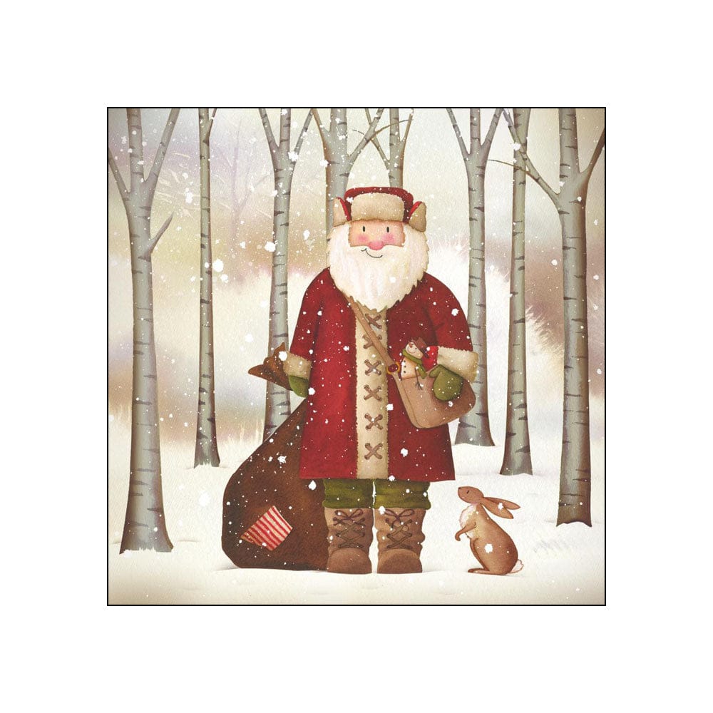 Paperproducts Design Paper Napkins Santa &amp; Rabbit Beverage Napkins