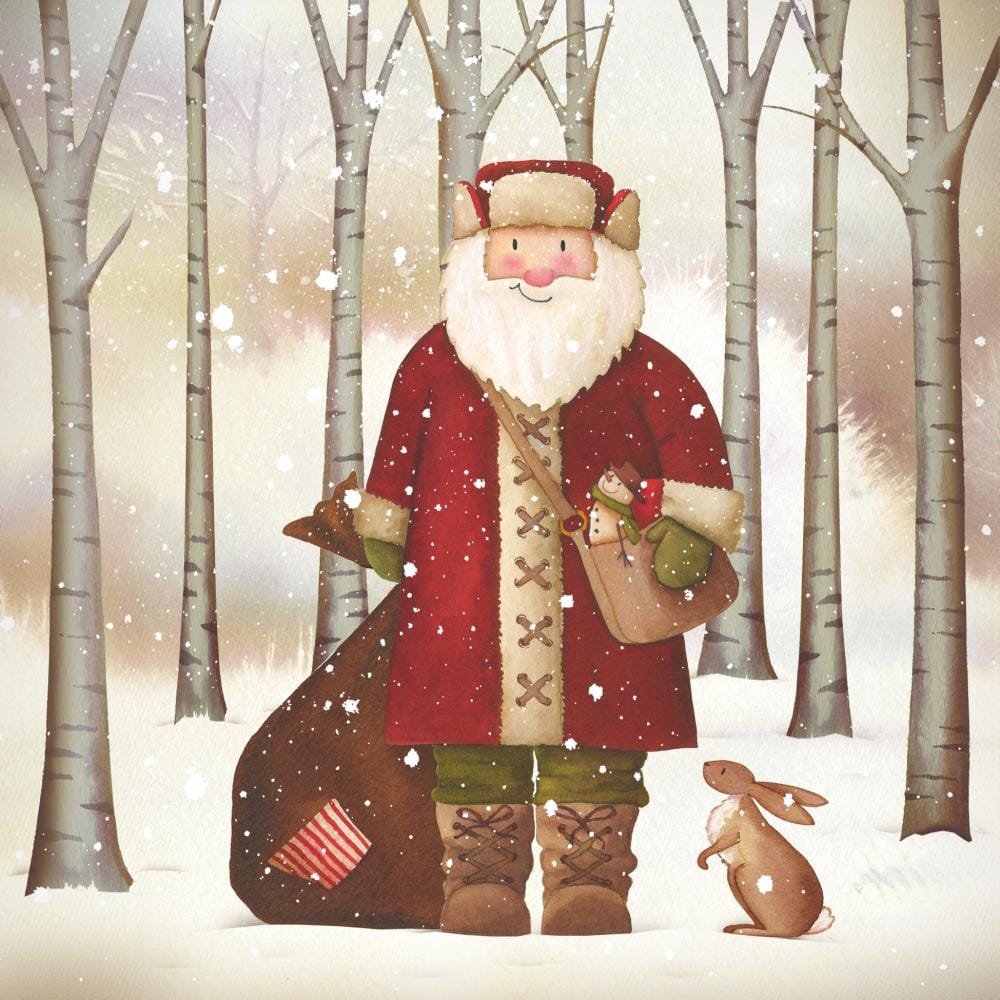 Paperproducts Design Paper Napkins Santa &amp; Rabbit Lunch Napkins
