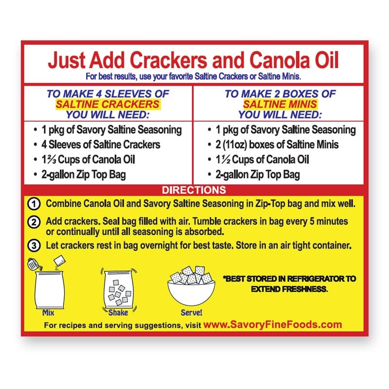 Savory Fine Foods LLC Baking Mixes Savory Party Cracker Seasoning - Classic Original