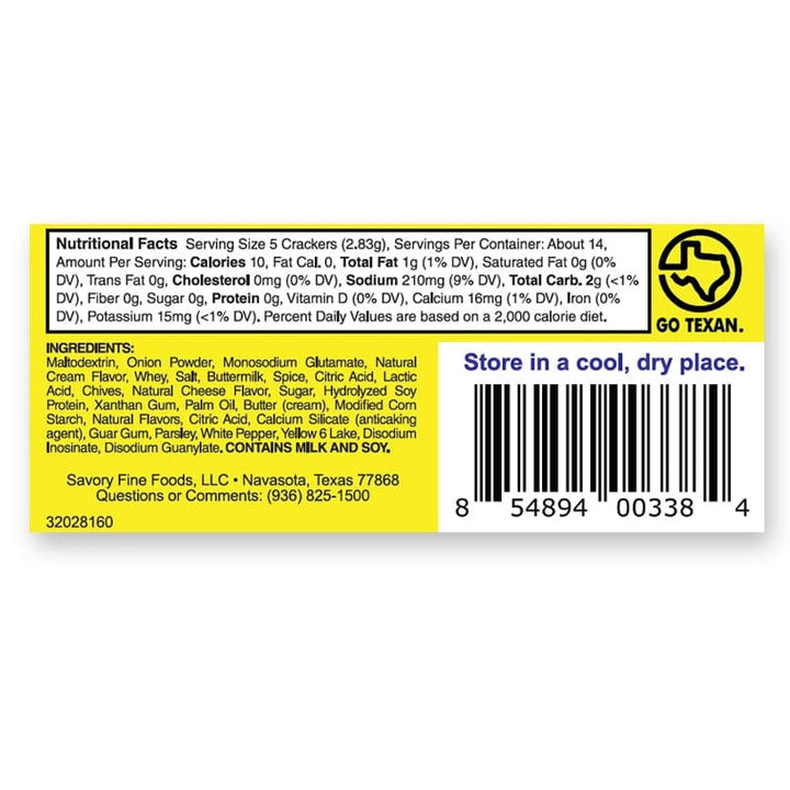 Savory Fine Foods LLC Baking Mixes Savory Party Cracker Seasoning - Sour Cream &amp; Onion
