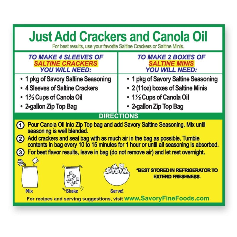 Savory Fine Foods LLC Baking Mixes Savory Party Cracker Seasoning - Sour Cream & Onion