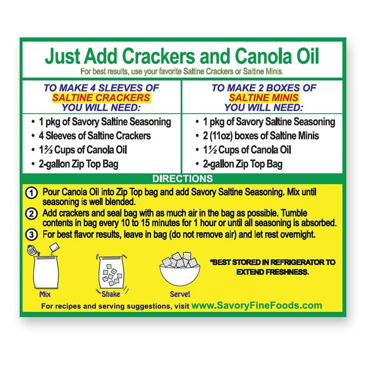 Savory Fine Foods LLC Baking Mixes Savory Party Cracker Seasoning - Sour Cream &amp; Onion