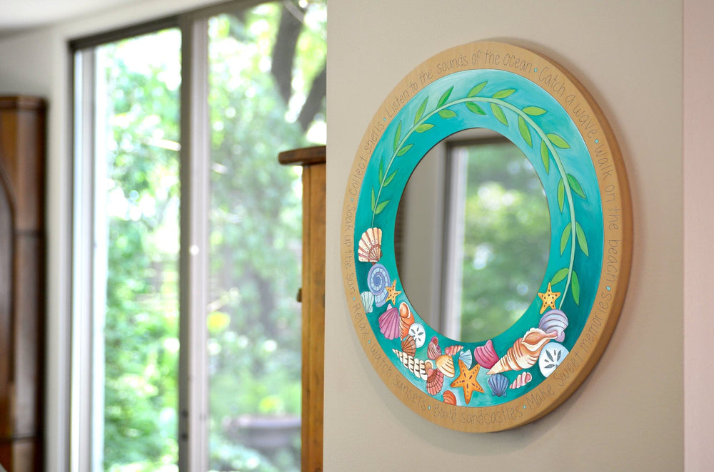 Sincerely Sticks Wall Mirrors Shell Yeah 18" Round Mirror | Sincerely Sticks