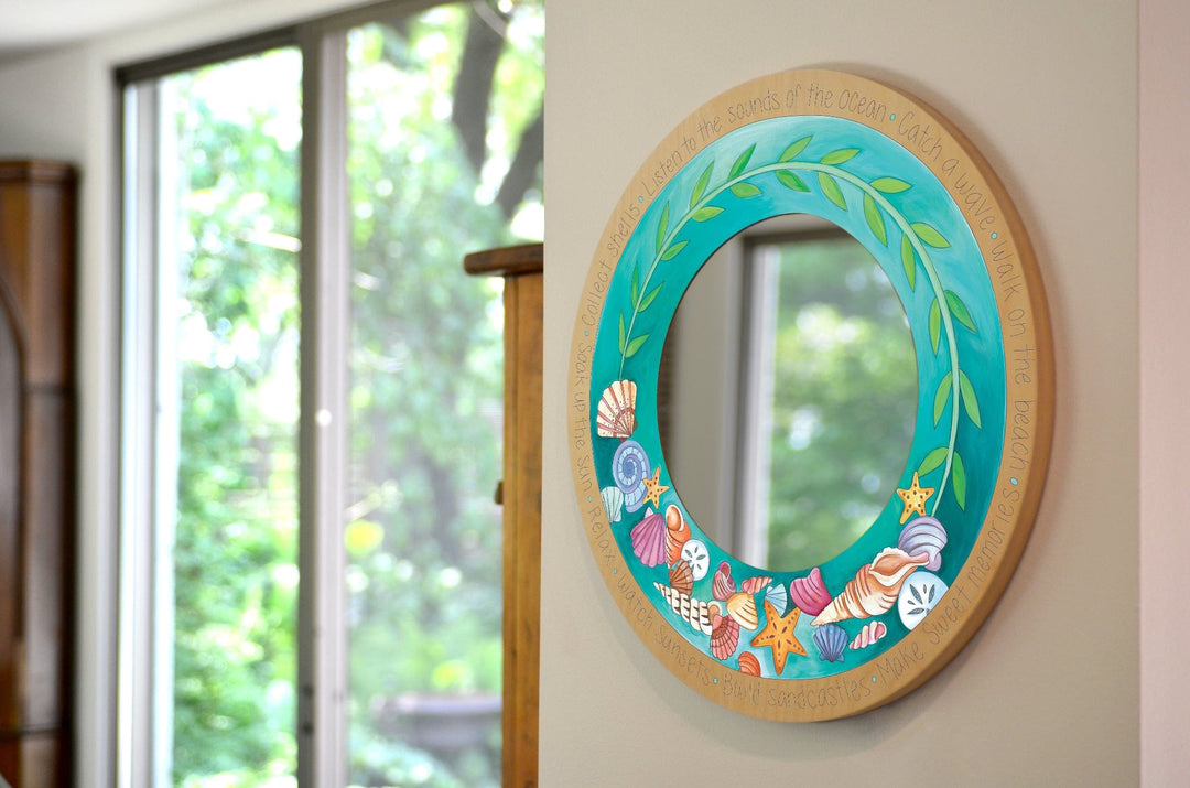 Sincerely Sticks Wall Mirrors Shell Yeah 18" Round Mirror | Sincerely Sticks