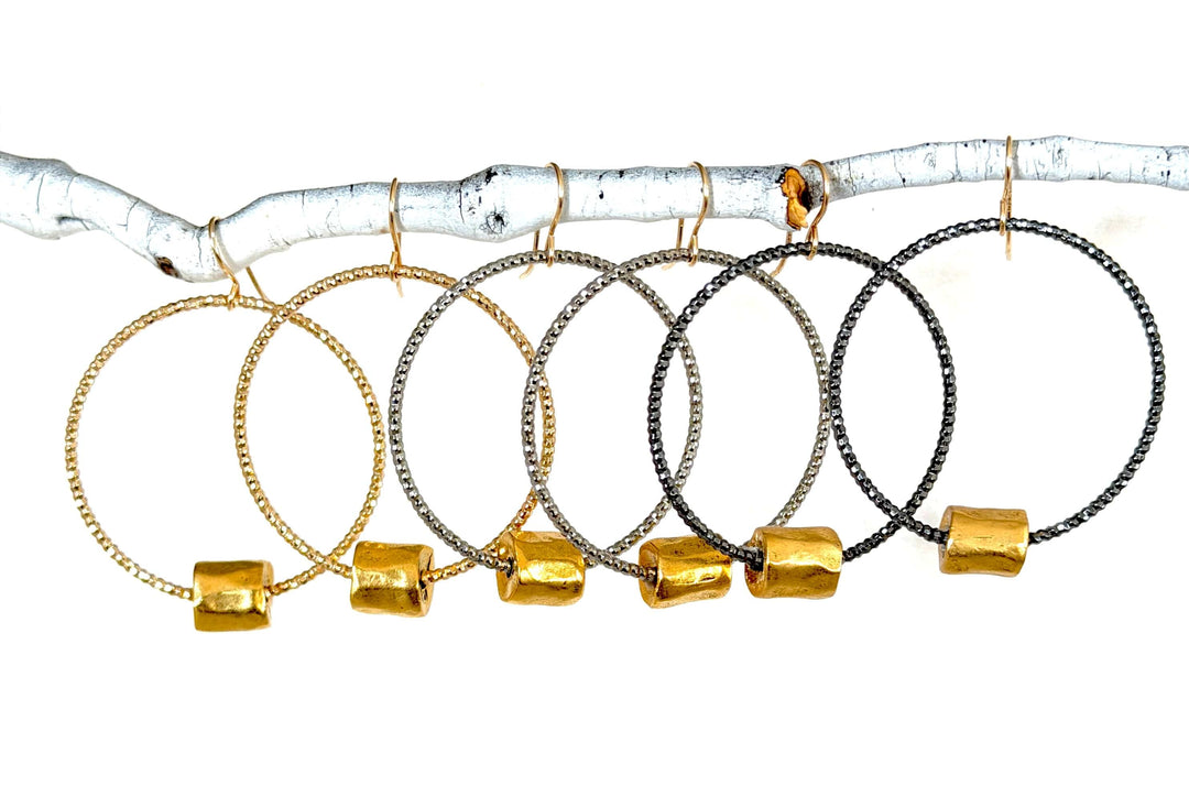 CV Designs Jewelry - Earrings Shimmer Barrel Hoop Earrings