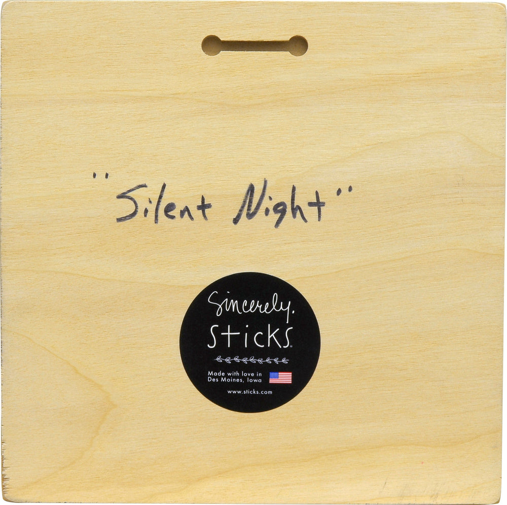 Sincerely Sticks Wall Art Silent Night 9" x 9" Plaque