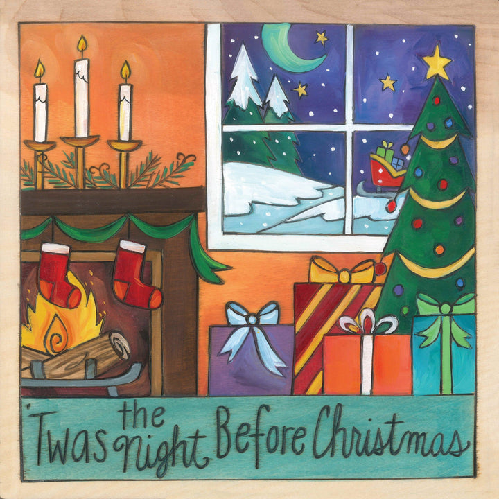 Sincerely Sticks Wall Art Silent Night 9" x 9" Plaque