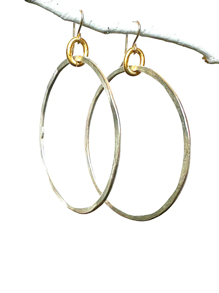 CV Designs Large Hammered Hoop Earrings – product view