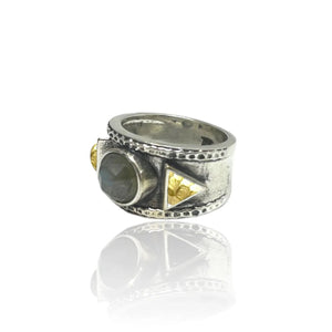 TAT2 Designs Jewelry - Rings Silver Labradorite Coin Tre Ring