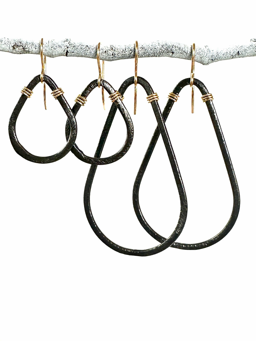 CV Designs Jewelry - Earrings Small Gunmetal Teardrop Earrings