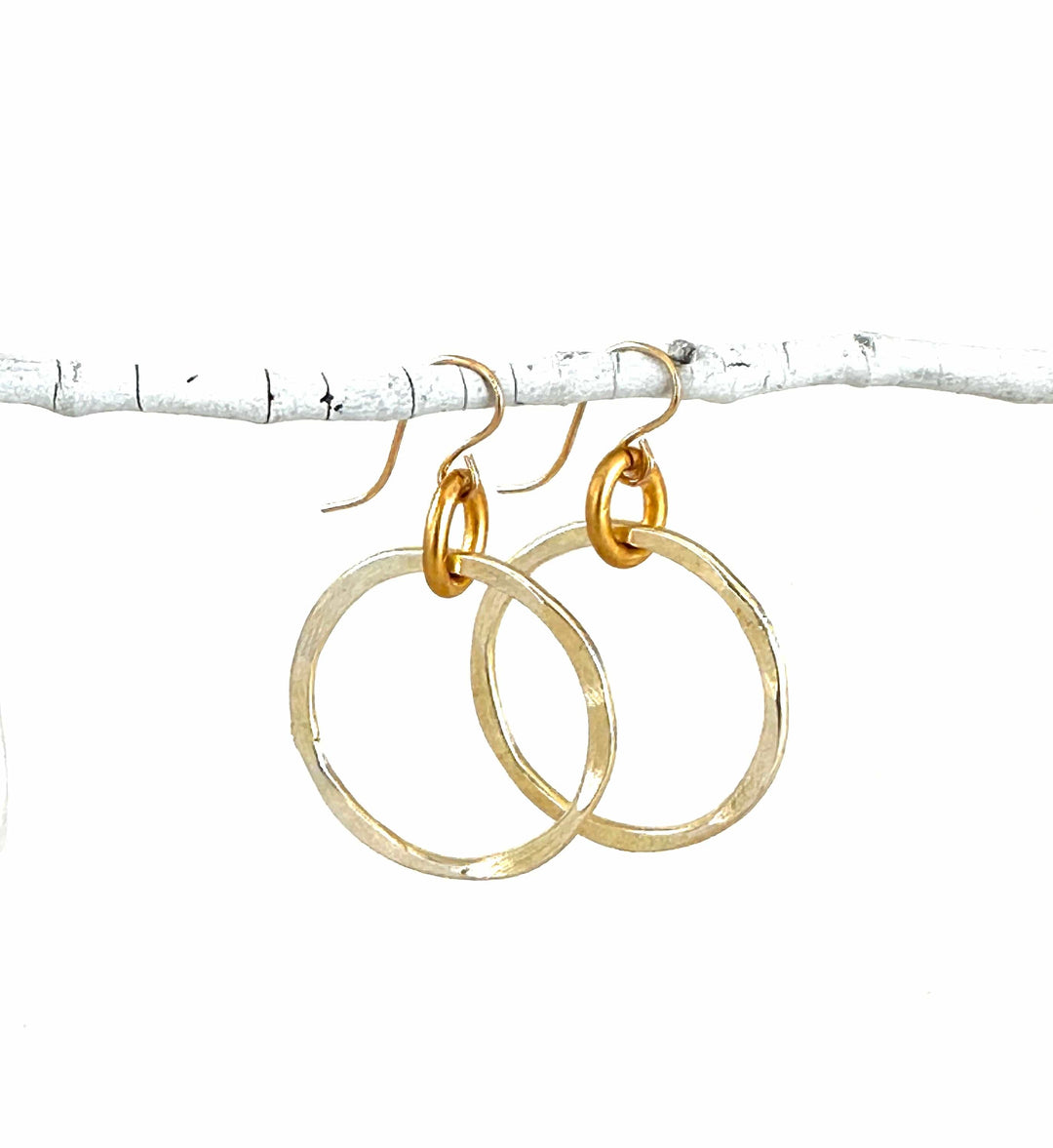 CV Designs Jewelry - Earrings Gold Small Hammered Hoop Earrings