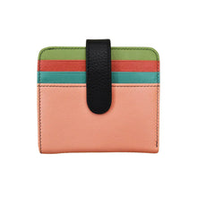 Load image into Gallery viewer, ili New York Peach Multi Small Leather Wallet Credit Card Holder, Bi-Fold Credit Card Wallet
