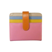 Load image into Gallery viewer, ili New York Pink Rainbow Small Leather Wallet Credit Card Holder, Bi-Fold Credit Card Wallet
