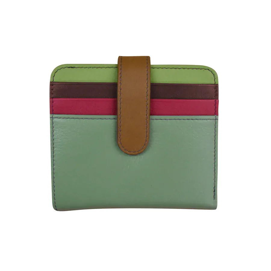 ili New York Sage Multi Small Leather Wallet Credit Card Holder, Bi-Fold Credit Card Wallet