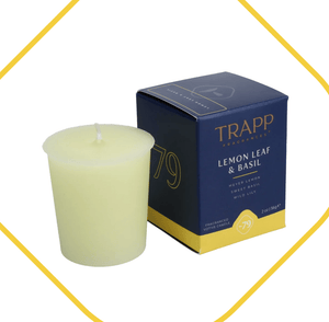 Trapp Fragrances Lemon Leaf and Basil Small Scented Votive Candles