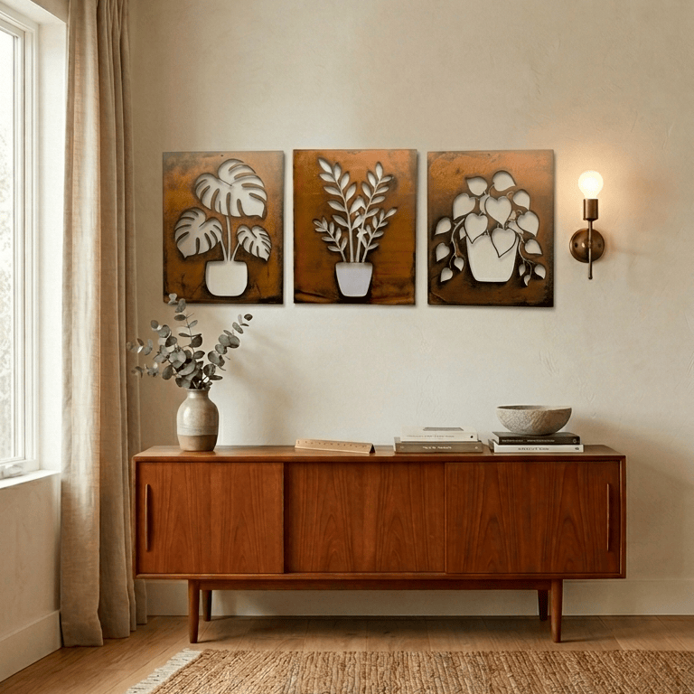 Prairie Dance Proudly Handmade in South Dakota, USA Snake Plant Wall Art, Metal Wall Decor